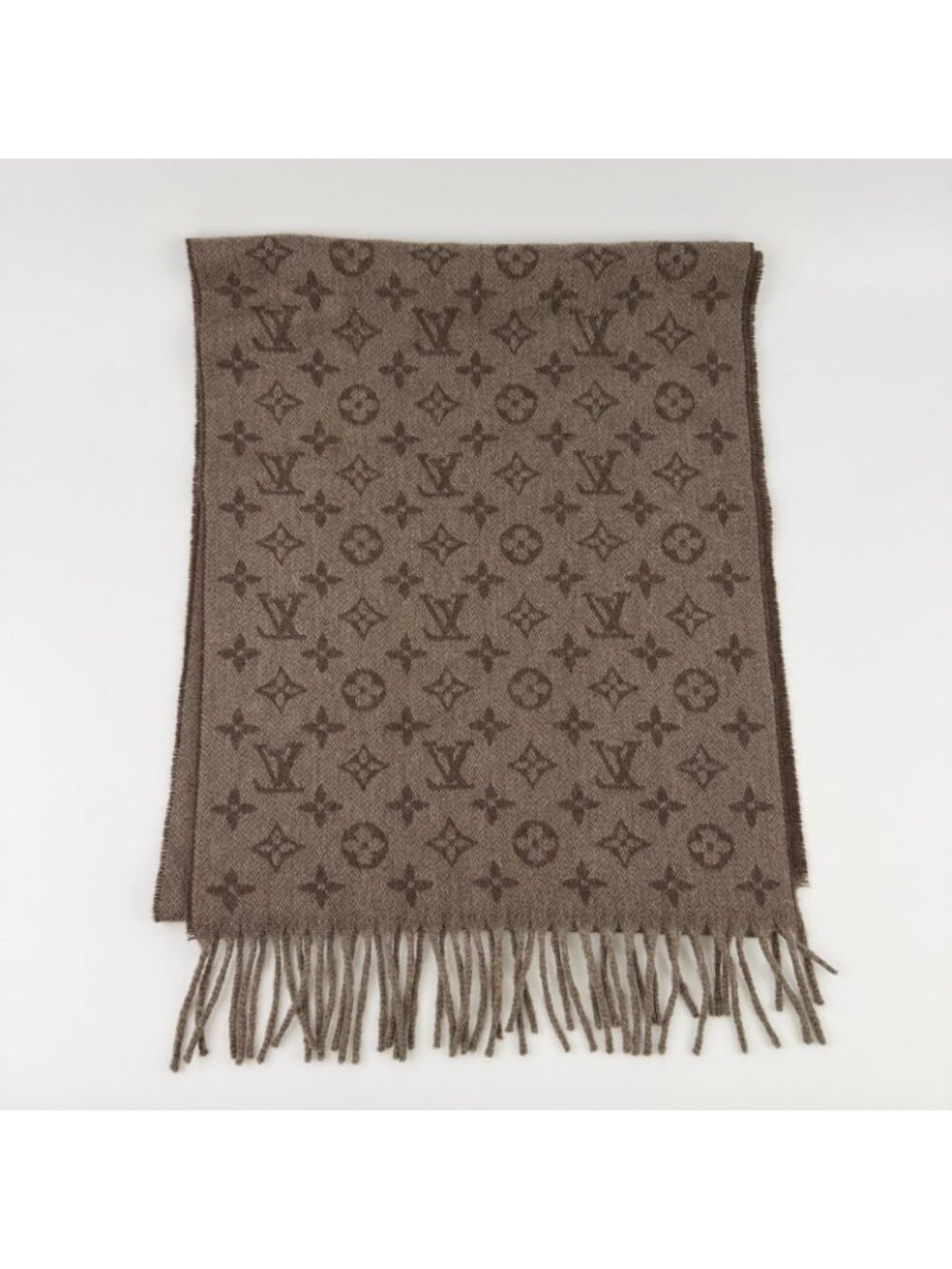 Louis Vuitton Echarpe Monogram Gradient Cashmere Brown Vintage - Picture 6 of 11